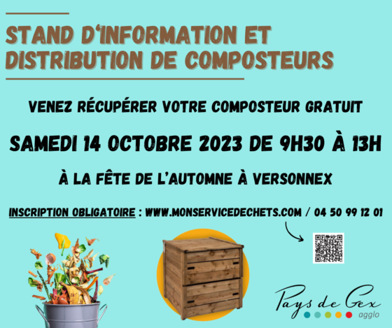Distribution de composteurs et stand d’information sur la réduction des déchets